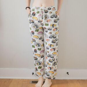 Lazy One Sushi Graphic Print Fun Funny Pajama Men's Drawstring Waist PJ Pants